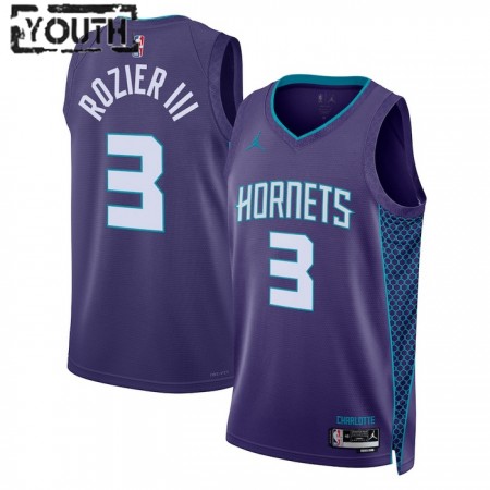 Dres Charlotte Hornets Terry Rozier III 3 Jordan 2022-23 Statement Edition Ljubičasta Swingman - Dječji
